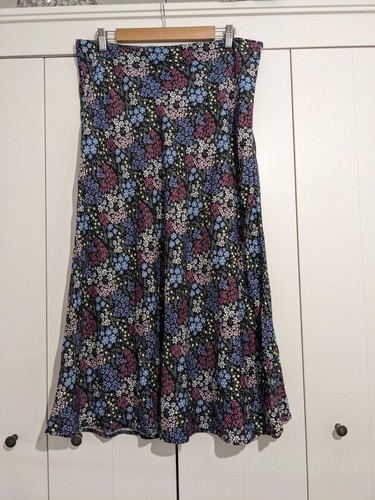 Barbour Skirt Size 14 Maxi Blue Floral Jersey Summer Holiday Casual