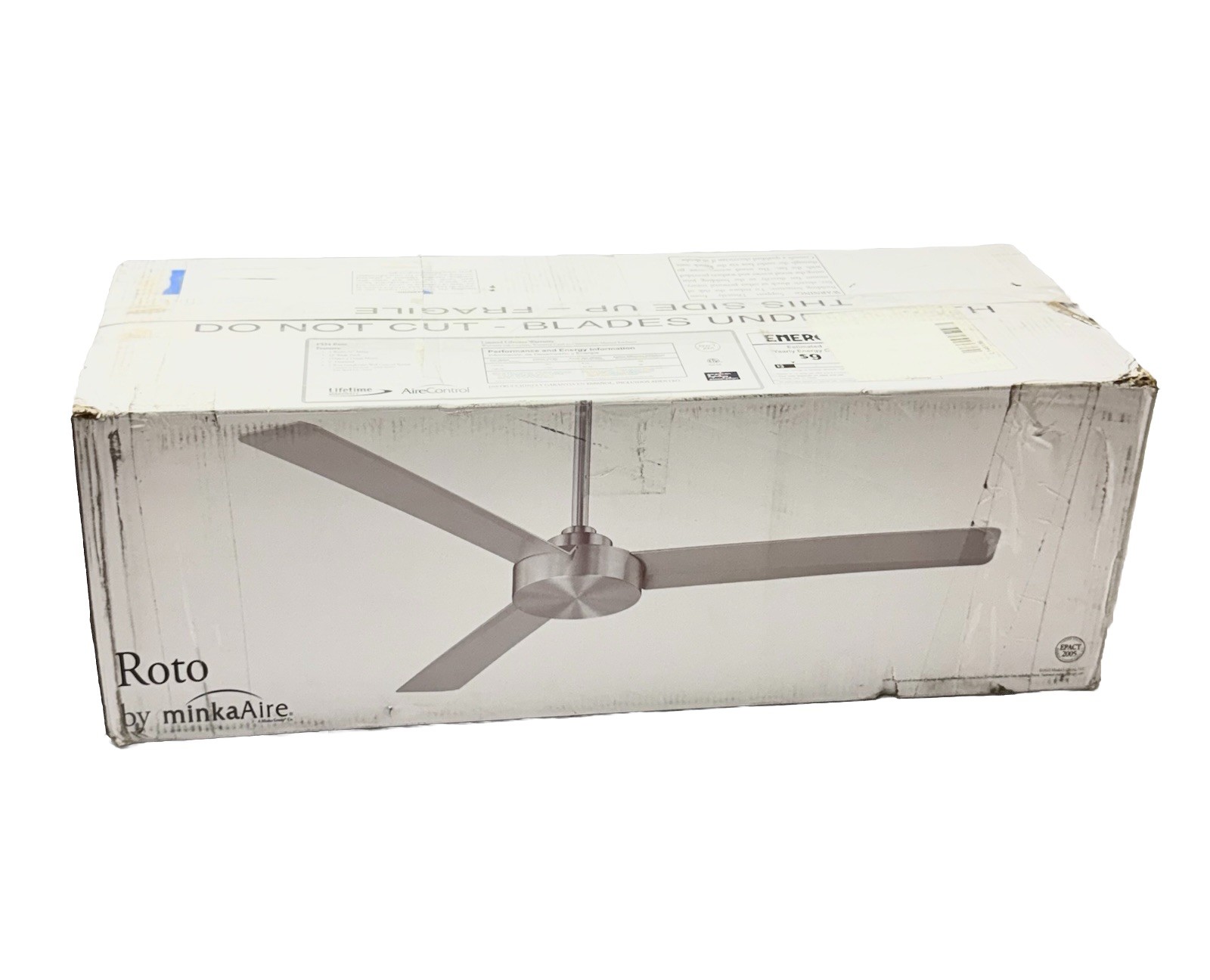 MinkaAire Roto F524-WHF Ceiling Fan 52 Inch 3 Blades Flat White