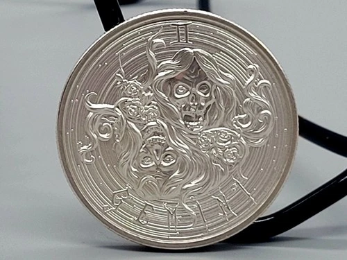 INTAGLIO MINT ZODIAC SIGN GEMINI SILVER BULLION ROUND .999 1 ONE TROY OZ PURE AG