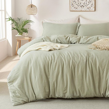 Duvet Cover King Ultra Soft Comforter Cover Set 3Pcs, Mist Sage