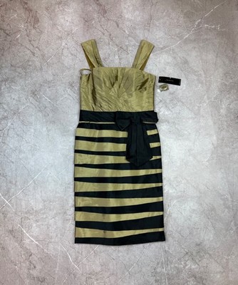 Infantino for Ronald Joyce Silky Taffeta Cocktail Dress - UK 8 / US 6 - Truffle
