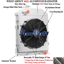 4-rows Radiator Shroud Fan For 1942-48 Ford Deluxe Mercury 29a Chevy V8 Engine 4-rows Radiator Shroud Fan For 1942-48 Ford Deluxe Mercury 29a Chevy V8 Engine