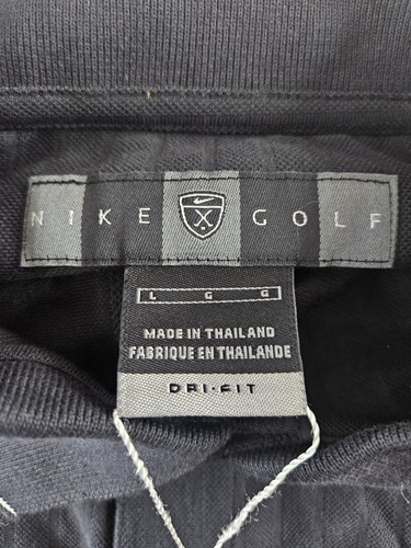 Nike Golf Shirt Men Sz Large Black Dri-Fit Polo Short Sleeve L Lightweight NEW - Picture 4 of 21