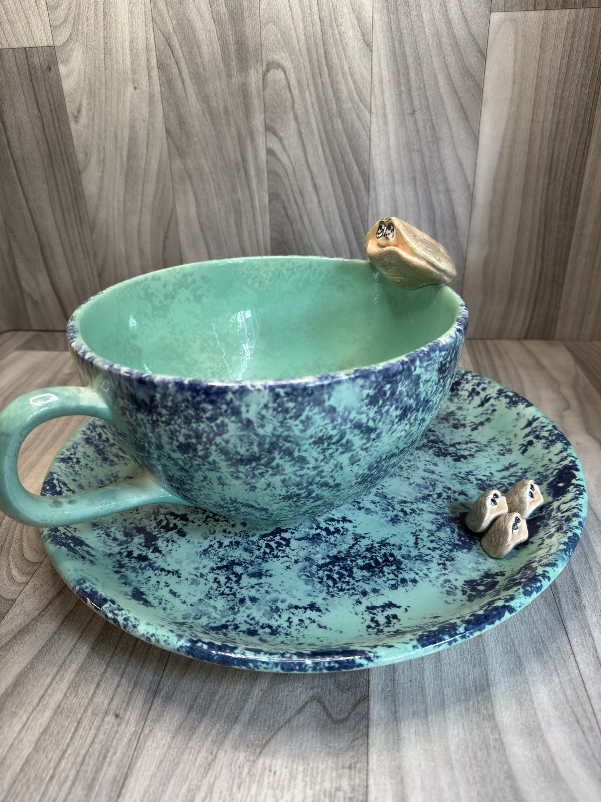 Decorative Chowder Bowl And Plate Set Handmade Extremely Large Same Day Shipping