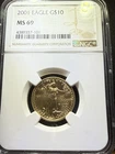 2001 $10 American Gold Eagle 1/4 oz NGC MS 69. KEY DATE!!  #101
