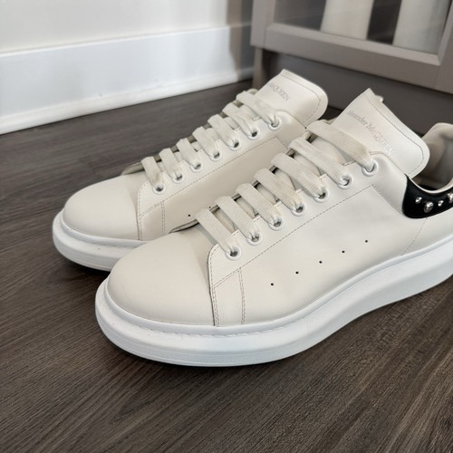 Alexander McQueen Oversized White Leather Studded Sneakers 47 Exaggerated-Sole - Picture 3 of 8