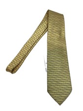 YVES SAINT LAURENT Men's Silk Yellow All-Over Print Tie