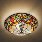 ARTZONE Tiffany Ceiling Lights, 3-Light 16 Inch Stained Glass Tiffany Flush Moun