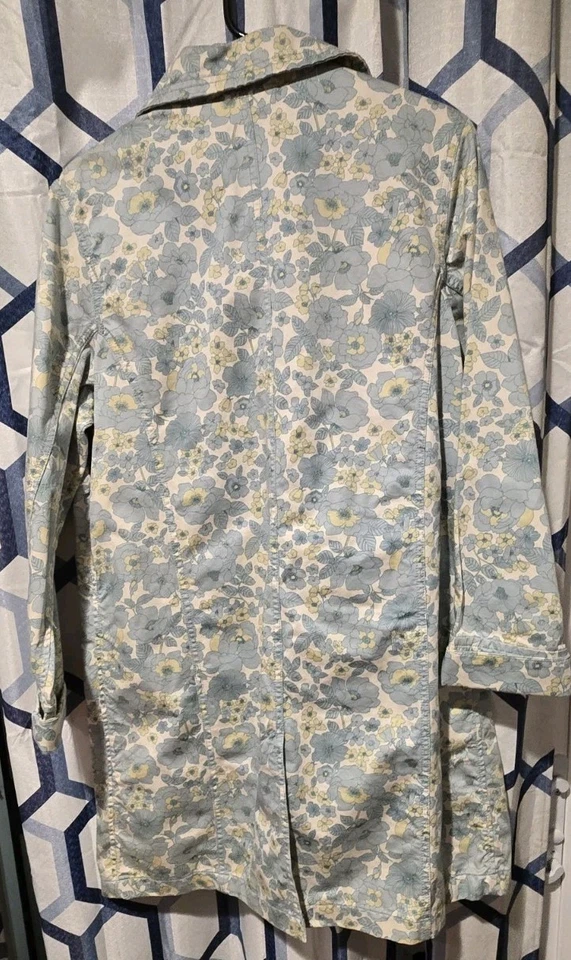  Chaqueta vintage Eddie Bauer Barn Chore para mujer talla L mediana azul floral denim Foto 3 de 3