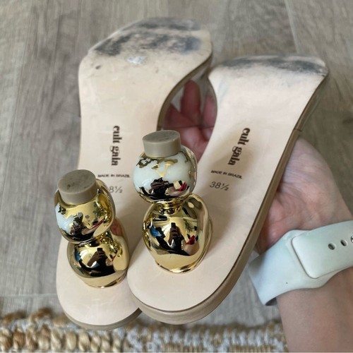 Sandali in vinile con tacco a sfera metallizzato Cult Gaia Gigi 38,5 $398 - Foto 8 di 10