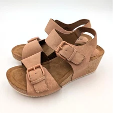 Eurosoft by Sofft Glinda Cork Wedge Sandal Women's Cognac Size US6.5 EU37