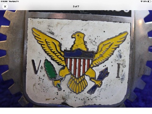 US Virgin Islands Grille Busadge Plate Topper Sign Bumper Chevy Ford Pontiac AMC - Picture 3 of 8