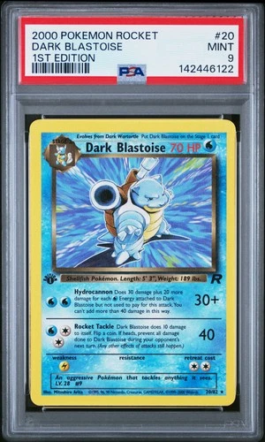 2000 POKEMON ROCKET 1ST EDITION #20 DARK BLASTOISE PSA 9