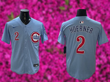 Chicago Cubs - Nico Hoerner #2 Light Blue Cool Base Stitched
