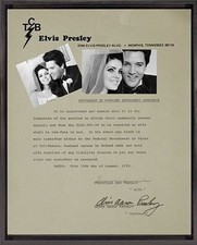 Elvis Presley Rare vintage 8x10 Divorce from Priscilla on Canvas   framed.