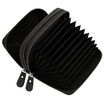 ぱるりん Render Schame Flap Wallet(BLACK) Marshal Genuine Leather Credit Card Holder Wallet Accordion Double