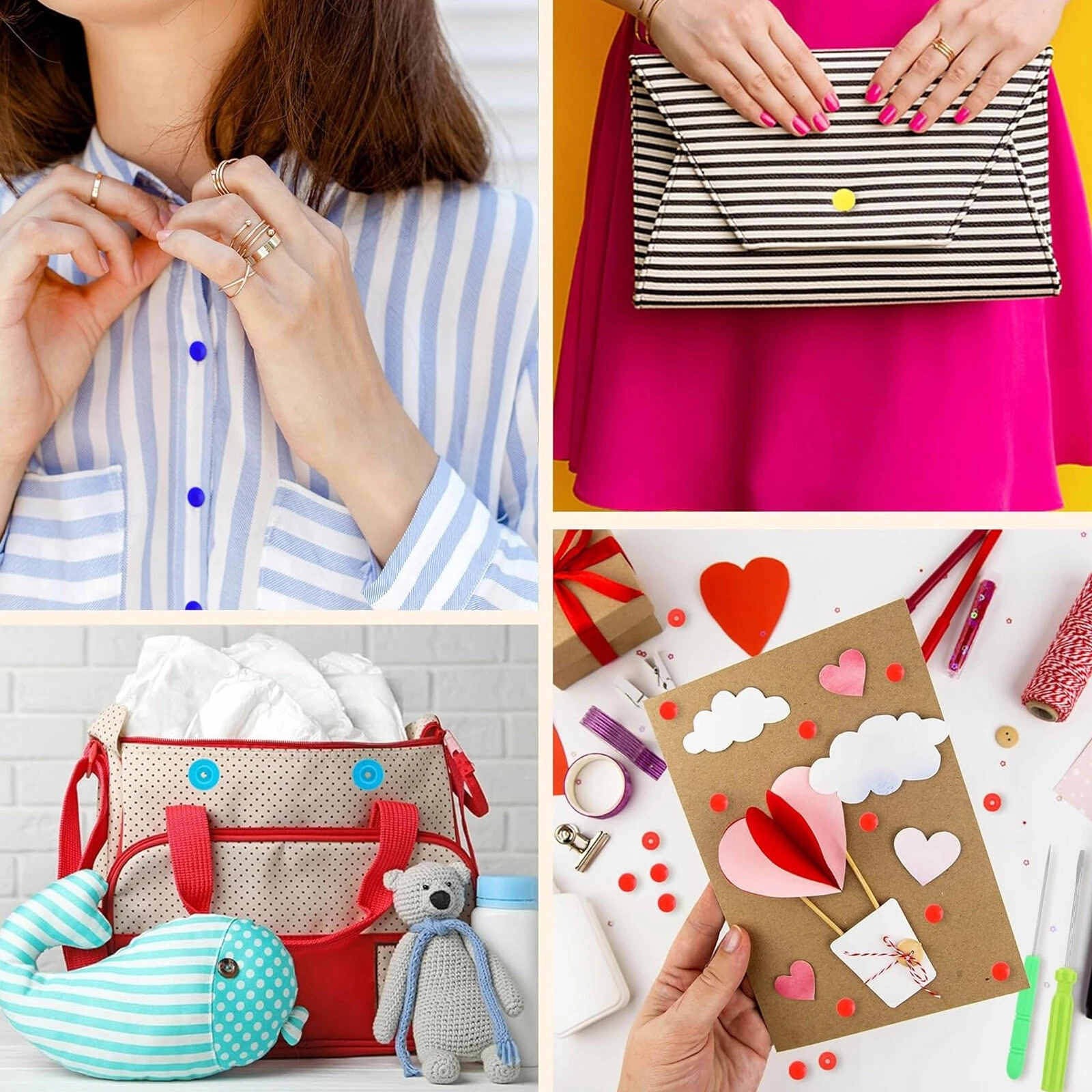 High-Quality 150PCS Snap Buttons Press Tool Kit with Fastener Pliers Mixed Color