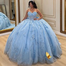 Fairytale Pleat Quinceanera Dress Tulle Sweetheart Flower Appliques Sweep Train