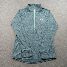 Under Armour Pullover Womens Medium Blue Quarter Zip Long Sleeve Athletic Top