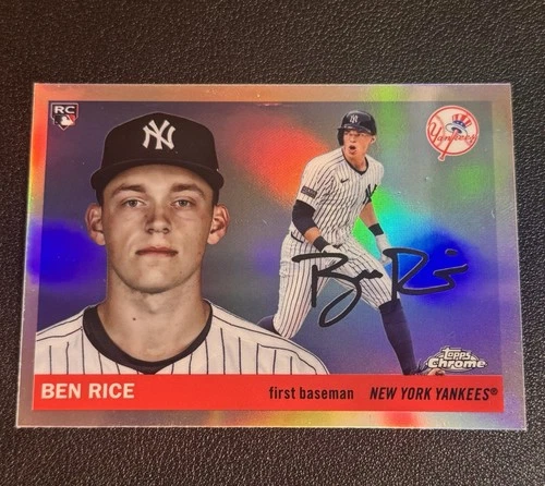 2025 Topps Chrome Platinum BEN RICE RC SILVER REFRACTOR Yankees Rookie