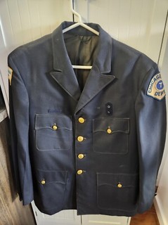 Vintage Chicago Police Department Uniform Jacket With Old Felt Triangle Patch T
