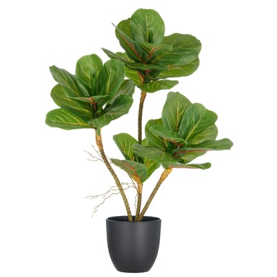 Kunstpflanze Ficus Lyrata, Farbe grün, inkl. Kunststoff-Topf, Höhe ca. 65 cm