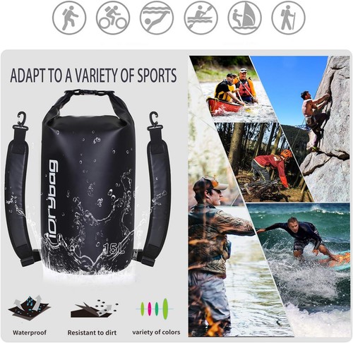 IDRYBAG Sacchetti Secchi per Kayak Impermeabili 2L/5L/10L/15L/20L, Piccola Borsa Secca Waterp - Foto 5 di 11