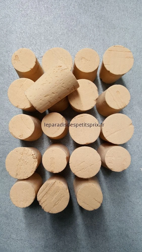 Bouchons tete bois verni liège naturel 29 x 27/20mm