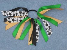Custom Team Colors Ribbon Ponytail Holder, Choose Your Favorite Sport and Colors