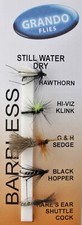 Dragon Tackle Stillwater Dry Barbless Fishing Fly Assortment 5 x Flies FREEPOST