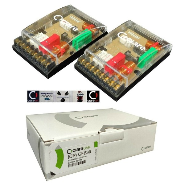 2 Ciare CF230 Crossover Passive 4 Ohm 160 Watt RMS Auto + 5 Sticker Geschenk-image