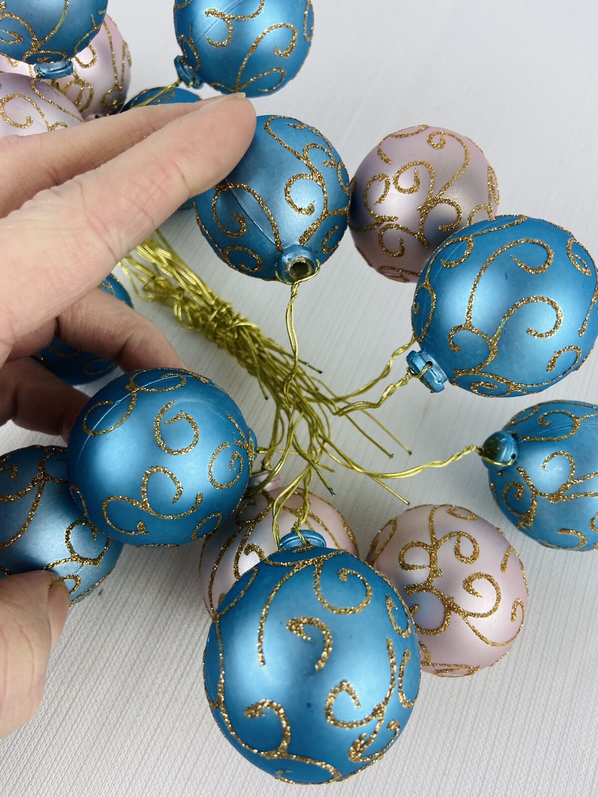 Easter Christmas Craft Picks Tie Ons Ornaments Fillers Bulbs Wired Bundle 17pc