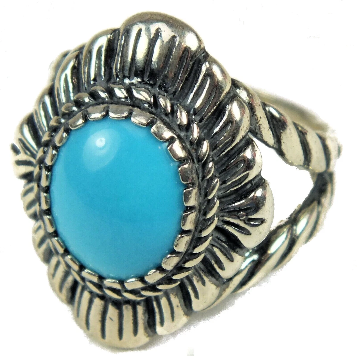 Sterling Silver Grade 926 Gemstone Ring Size 8 American West