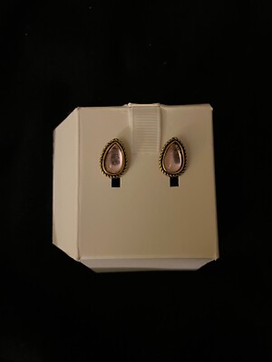 Vintage Style Pink Earrings With Silver Accents  Valentines Gift