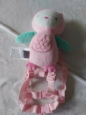 Carter's Child Of Mine Pink Plush Owl Toddler Safety Harness Straps backpack