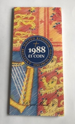ROYAL MINT ONE POUND COIN ROYAL ARMS 1988 IN ORIGINAL PACK