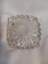 Three And A Half Inch Swirl Clear Glass Ashtray