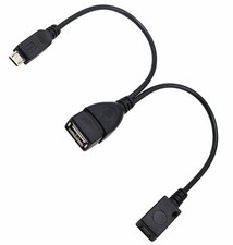 Micro USB Male To USB Female Host OTG Cable USB 2.0 Male Power Cable Y Splitter
