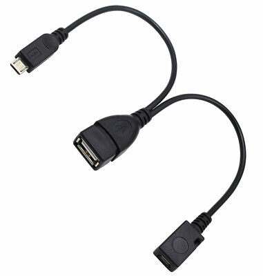 Micro USB Male To USB Female Host OTG Cable USB 2.0 Male Power Cable Y Splitter