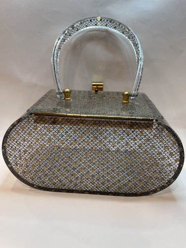 Very Rare Antique Wilardy Lucite Gold Stardust Handbag 1950s Collectable Unique - Picture 17 of 17
