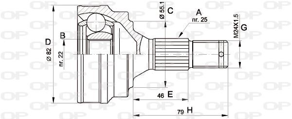 Tête de cardan pour Citroën ZX et Peugeot 405 transmission avant