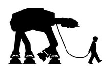 Star Wars Boy Walking AT-AT Decal 1 3.5"x6" Choose Color