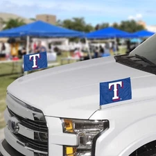 TEXAS RANGERS  4" x 6" AMBASSADOR CAR OR TRUNK FLAGS FROM TEAM PROMARK
