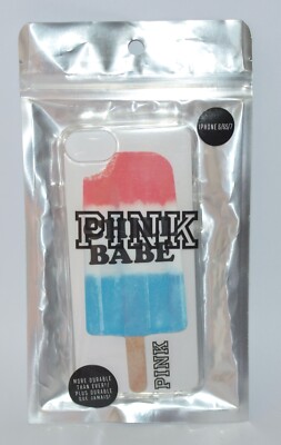 VICTORIAS SECRET PINK CHILL BABE POPSICLE IPHONE 6 6S 7 CASE SLEEVE HOLDER CLEAR