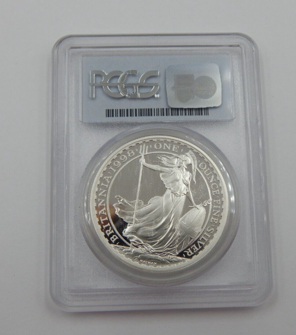 1998 England Britannia £2 Two Pound Silver Proof 1oz Coin PCGS