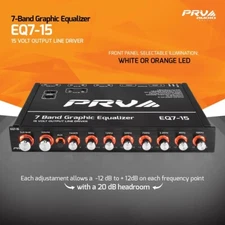 PRV EQ7-15 Car Audio Equalizer 7 Band 1/2 Din 6 Channel RCA Output Graphic EQ