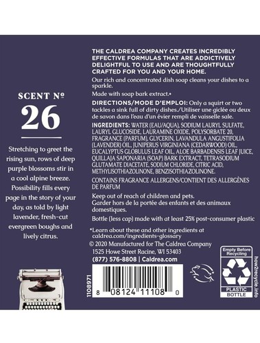 Caldrea Dish Soap, Biodegradable Dishwashing Liquid made with Soap Bark and A... - Picture 10 of 10