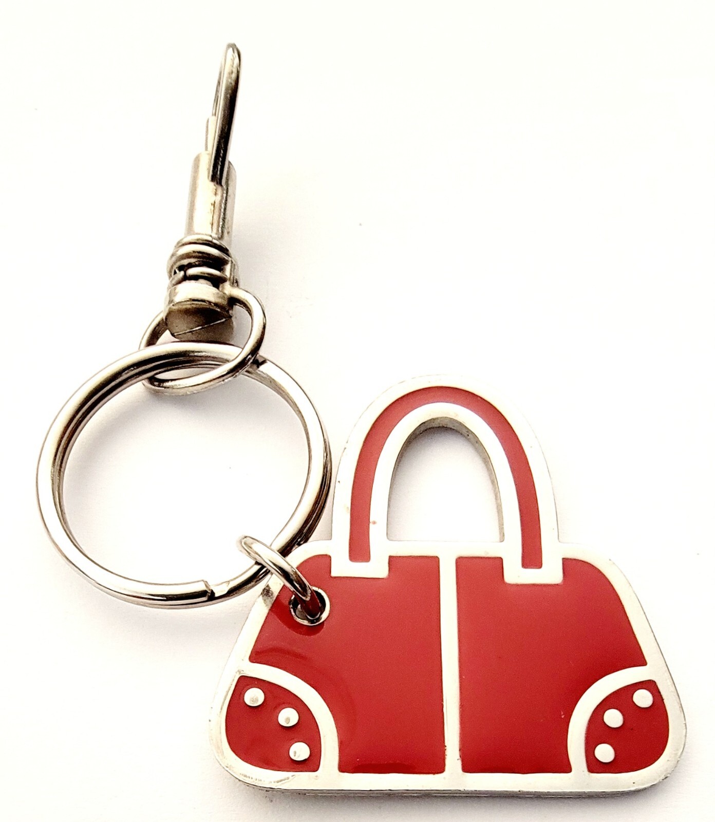 Silver Enamel Metal Keychain Clip for Handbags & Purses-image