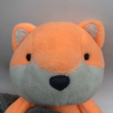 Carters Orange Fox Plush Rattle Lovey Gray Security Blanket Stuffed Animal