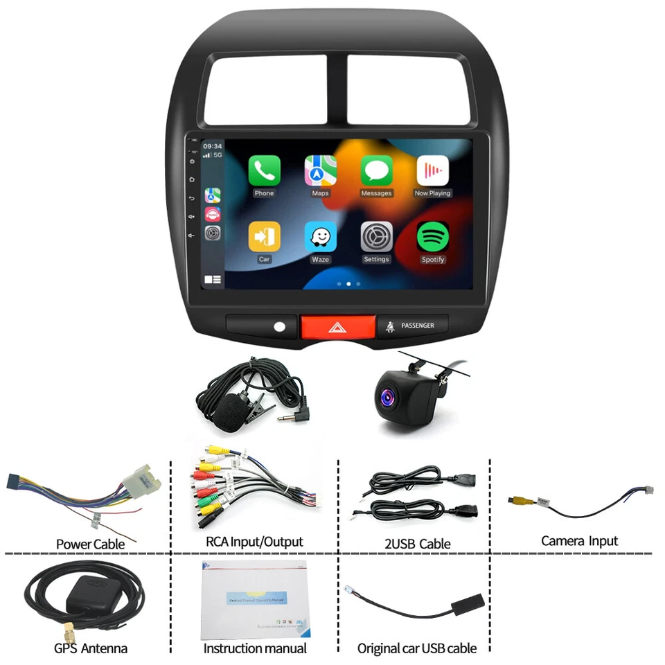 4+64G Android14 CarPlay Autoradio Für Mitsubishi ASX 2010-2017 GPS FM WIFI Navi - Bild 4 von 4
